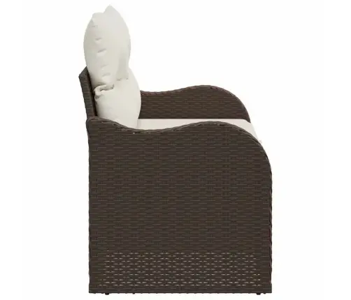 Dārza Dīvāns Ar Spilvenu Brūna 121 X 62 X 69Cm Poliratāns Vidaxl