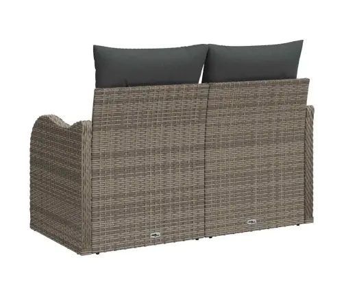 Dārza Dīvāns Ar Spilvenu Pelēka 121 X 62 X 69Cm Poliratāns Vidaxl