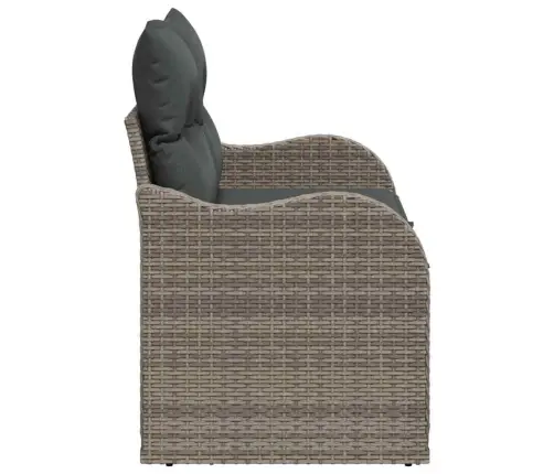 Dārza Dīvāns Ar Spilvenu Pelēka 121 X 62 X 69Cm Poliratāns Vidaxl