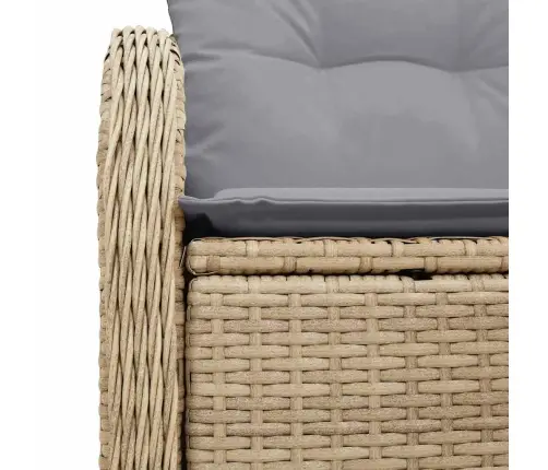 Dārza Dīvāns Ar Spilvenu Bēša 121 X 62 X 69Cm Poliratāns Vidaxl