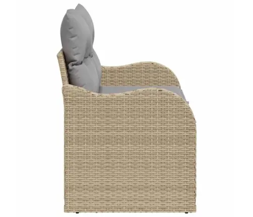 Dārza Dīvāns Ar Spilvenu Bēša 121 X 62 X 69Cm Poliratāns Vidaxl