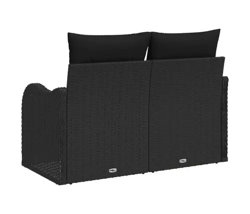 Dārza Dīvāns Ar Spilvenu Melna 121 X 62 X 69Cm Poliratāns Vidaxl
