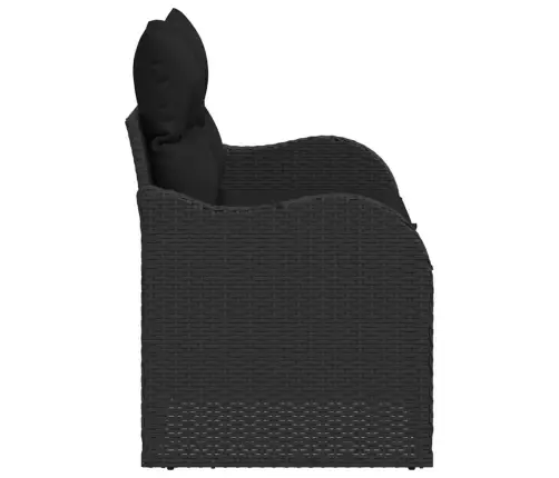 Dārza Dīvāns Ar Spilvenu Melna 121 X 62 X 69Cm Poliratāns Vidaxl