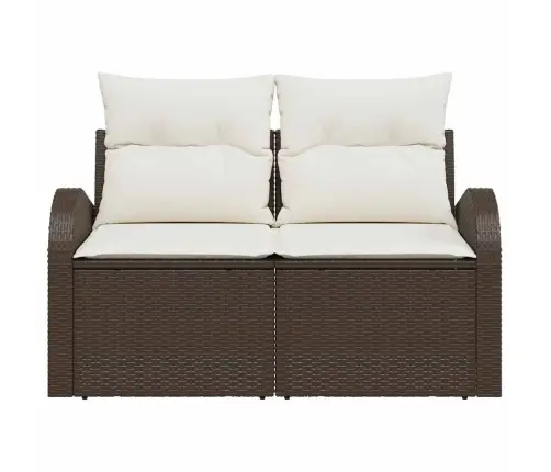Dārza Dīvāns Ar Spilvenu Brūna 124 X 62 X 69Cm Poliratāns Vidaxl