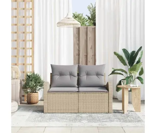 Sodo Sofa Su Pagalve Smėlio 124 X 62 X 69Cm Poliratanas Sodo Sofa Su Pagalve Smėlio 124 X 62 X 69Cm Poliratanas