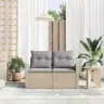 Sodo Sofa Su Pagalve Smėlio 124 X 62 X 69Cm Poliratanas Sodo Sofa Su Pagalve Smėlio 124 X 62 X 69Cm Poliratanas