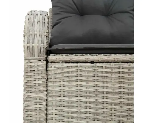 Dārza Dīvāns Gaiši Pelēks 124 X 62 X 69Cm Poliratāns Vidaxl