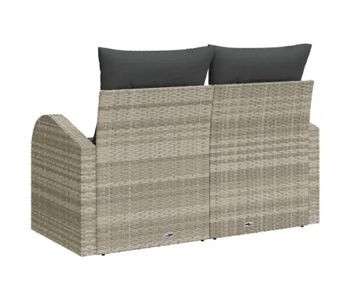 Dārza Dīvāns Gaiši Pelēks 124 X 62 X 69Cm Poliratāns Vidaxl