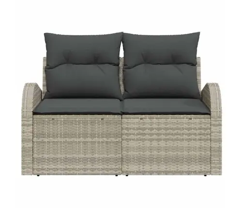 Dārza Dīvāns Gaiši Pelēks 124 X 62 X 69Cm Poliratāns Vidaxl