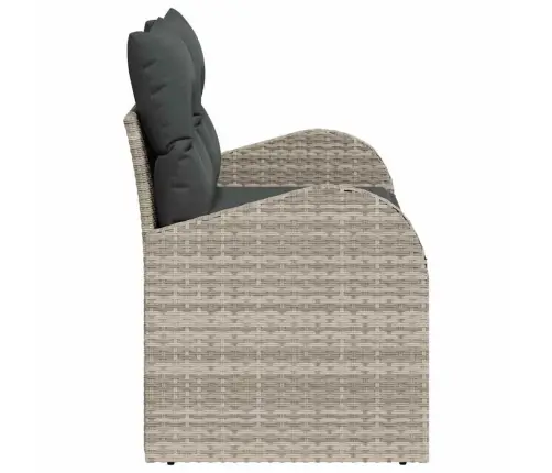 Dārza Dīvāns Gaiši Pelēks 124 X 62 X 69Cm Poliratāns Vidaxl