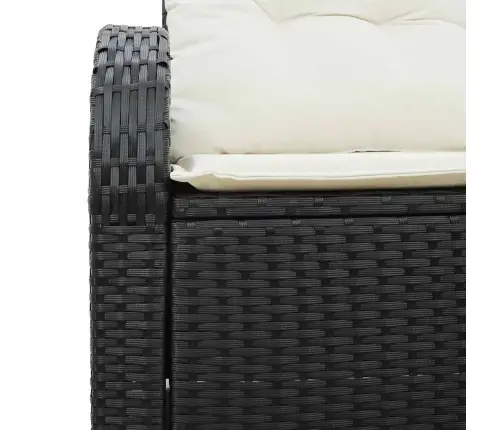 Dārza Dīvāns Melna 124 X 62 X 69Cm Poliratāns Vidaxl