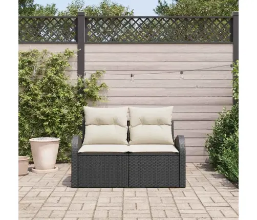 Dārza Dīvāns Melna 124 X 62 X 69Cm Poliratāns Vidaxl