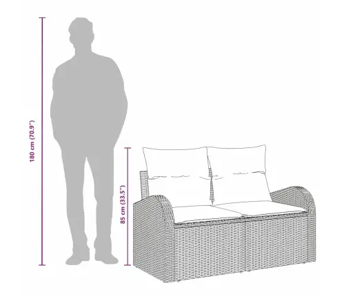 Sodo Sofa Su Pagalve Ruda 124 X 62 X 69Cm Poliratanas