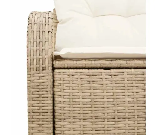 Dārza Dīvāns Ar Spilvenu Bēša 124 X 62 X 69Cm Poliratāns Vidaxl