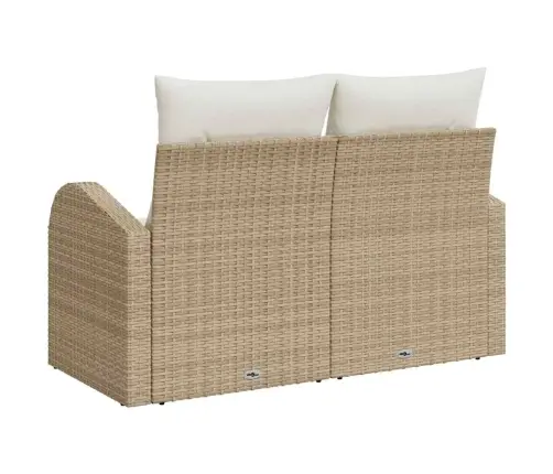 Dārza Dīvāns Ar Spilvenu Bēša 124 X 62 X 69Cm Poliratāns Vidaxl