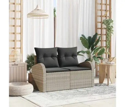Dārza Dīvāns Gaiši Pelēks 124 X 62 X 69Cm Poliratāns Vidaxl Dārza Dīvāns Gaiši Pelēks 124 X 62 X 69Cm Poliratāns Vidaxl