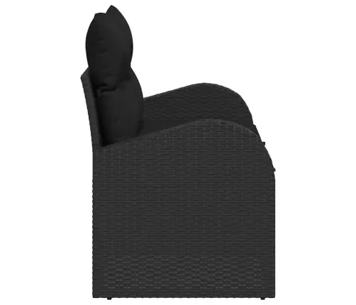 Dārza Dīvāns Ar Spilvenu Melna 124 X 62 X 69Cm Poliratāns Vidaxl Dārza Dīvāns Ar Spilvenu Melna 124 X 62 X 69Cm Poliratāns Vidaxl