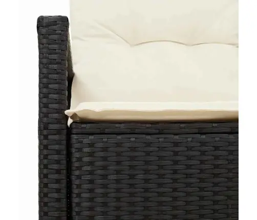 Dārza Dīvāns Ar Spilvenu Melna 120 X 62 X 69Cm Poliratāns Vidaxl Dārza Dīvāns Ar Spilvenu Melna 120 X 62 X 69Cm Poliratāns Vidaxl