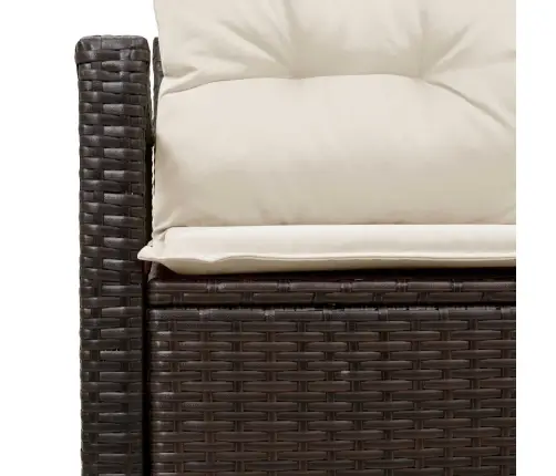 Dārza Dīvāns Brūna 120 X 62 X 69Cm Poliratāns Vidaxl