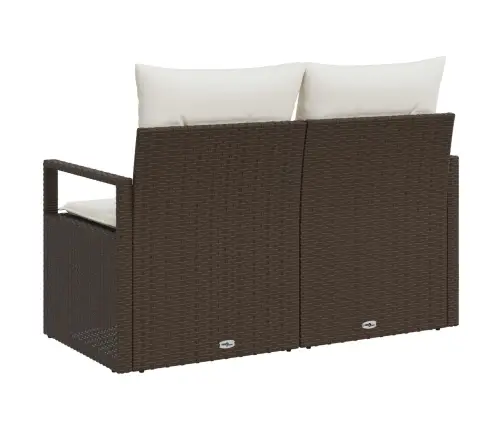 Dārza Dīvāns Brūna 120 X 62 X 69Cm Poliratāns Vidaxl