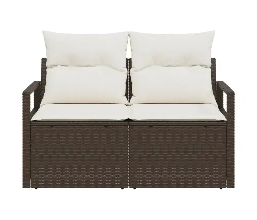 Dārza Dīvāns Brūna 120 X 62 X 69Cm Poliratāns Vidaxl