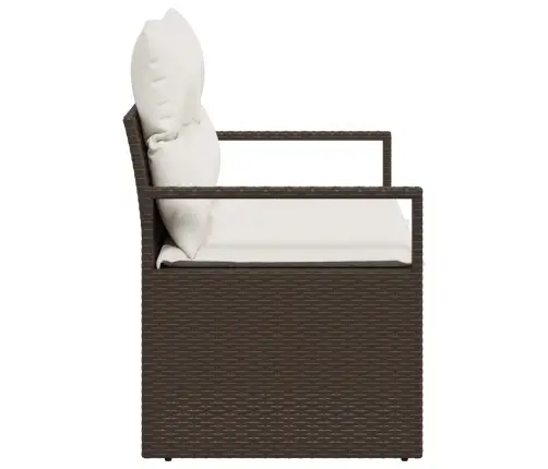 Dārza Dīvāns Brūna 120 X 62 X 69Cm Poliratāns Vidaxl
