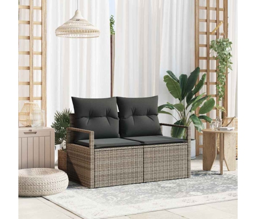 Dārza Dīvāns Ar Spilvenu Pelēka 120 X 62 X 69Cm Poliratāns Vidaxl