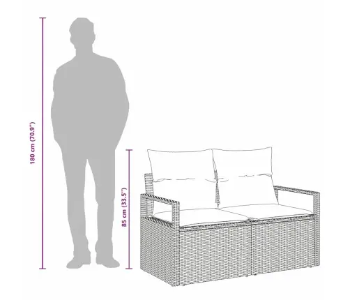 Sodo Sofa Su Pagalve Pilka 120 X 62 X 69Cm Poliratanas
