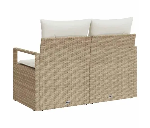 Dārza Dīvāns Ar Spilvenu Bēša 120 X 62 X 69Cm Poliratāns Vidaxl