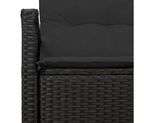 Dārza Dīvāns Ar Spilvenu Melna 120 X 62 X 69Cm Poliratāns Vidaxl