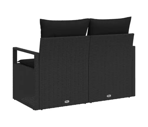 Dārza Dīvāns Ar Spilvenu Melna 120 X 62 X 69Cm Poliratāns Vidaxl