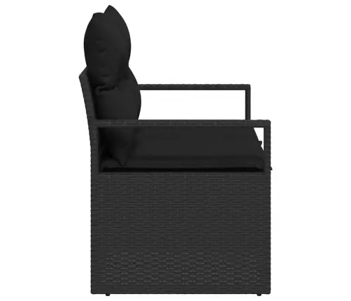 Dārza Dīvāns Ar Spilvenu Melna 120 X 62 X 69Cm Poliratāns Vidaxl