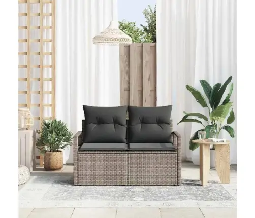 Dārza Dīvāns Ar Spilvenu Pelēka 120 X 62 X 69Cm Poliratāns Vidaxl