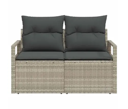 Dārza Dīvāns Ar Spilvenu Pelēka 120 X 62 X 69Cm Poliratāns Vidaxl