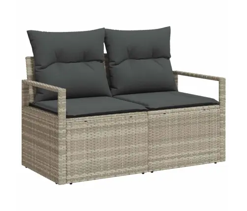 Dārza Dīvāns Ar Spilvenu Pelēka 120 X 62 X 69Cm Poliratāns Vidaxl