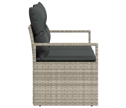 Dārza Dīvāns Ar Spilvenu Pelēka 120 X 62 X 69Cm Poliratāns Vidaxl