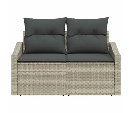 Sodo Sofa Su Pagalve Pilka 123 X 62 X 69Cm Poliratanas Sodo Sofa Su Pagalve Pilka 123 X 62 X 69Cm Poliratanas