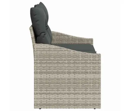 Sodo Sofa Su Pagalve Pilka 123 X 62 X 69Cm Poliratanas Sodo Sofa Su Pagalve Pilka 123 X 62 X 69Cm Poliratanas