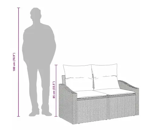 Sodo Sofa Su Pagalve Pilka 123 X 62 X 69Cm Poliratanas Sodo Sofa Su Pagalve Pilka 123 X 62 X 69Cm Poliratanas