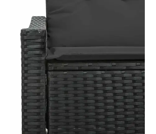 Sodo Sofa Su Pagalve Juoda 123 X 62 X 69Cm Poliratanas Sodo Sofa Su Pagalve Juoda 123 X 62 X 69Cm Poliratanas