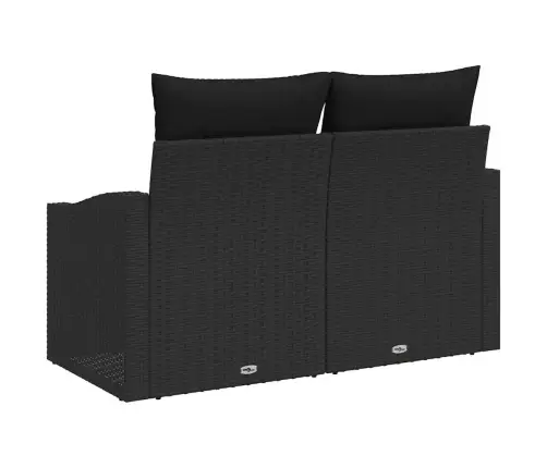 Sodo Sofa Su Pagalve Juoda 123 X 62 X 69Cm Poliratanas Sodo Sofa Su Pagalve Juoda 123 X 62 X 69Cm Poliratanas