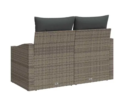 2-Sēdvietu Dārzā Dīvāns Ar Uzglabāšanu Un Spilveniem Pelēkā Poliratanā Vidaxl