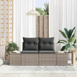 Dārza Dīvāns Ar Spilvenu Pelēka 123 X 62 X 69Cm Poliratāns Vidaxl Dārza Dīvāns Ar Spilvenu Pelēka 123 X 62 X 69Cm Poliratāns Vidaxl