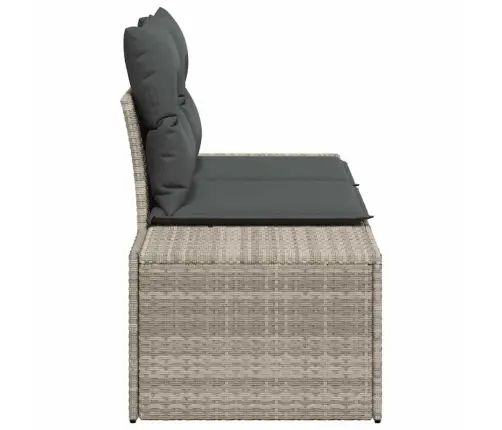 Divvietīgs Dārza Dīvāns Ar Spilventiņiem Pelēkajā Poli Rotangpalma Vidaxl
