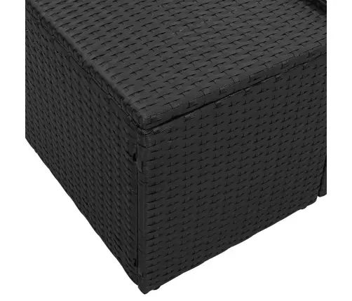 2-Sēdvietu Dārza Dīvāns Ar Spilveniem Melns Polietilēna Rotangpalma Vidaxl