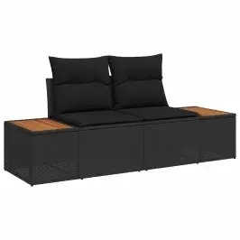 Sodo Sofa Juoda 184 X 62 X 85Cm Poliratanas