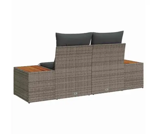 2-Vietīgs Dārza Dīvāns Ar Spilveniem Pelēkā Poliratanā Vidaxl