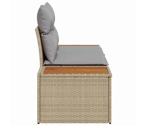 2-Vietīgs Dārzs Dīvāns Ar Spilveniem Bēšs Polietilēna Rotangpalma Vidaxl