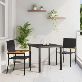 Dārza Saliekamās Krēsli 2 Pcs Melns Un Brūns Vidaxl