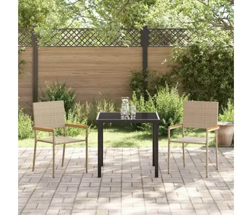 Saliekamie Dārza Krēsli - 2 Komplekts Bēšā Polietilēna Rotangpalmas Krāsā Vidaxl